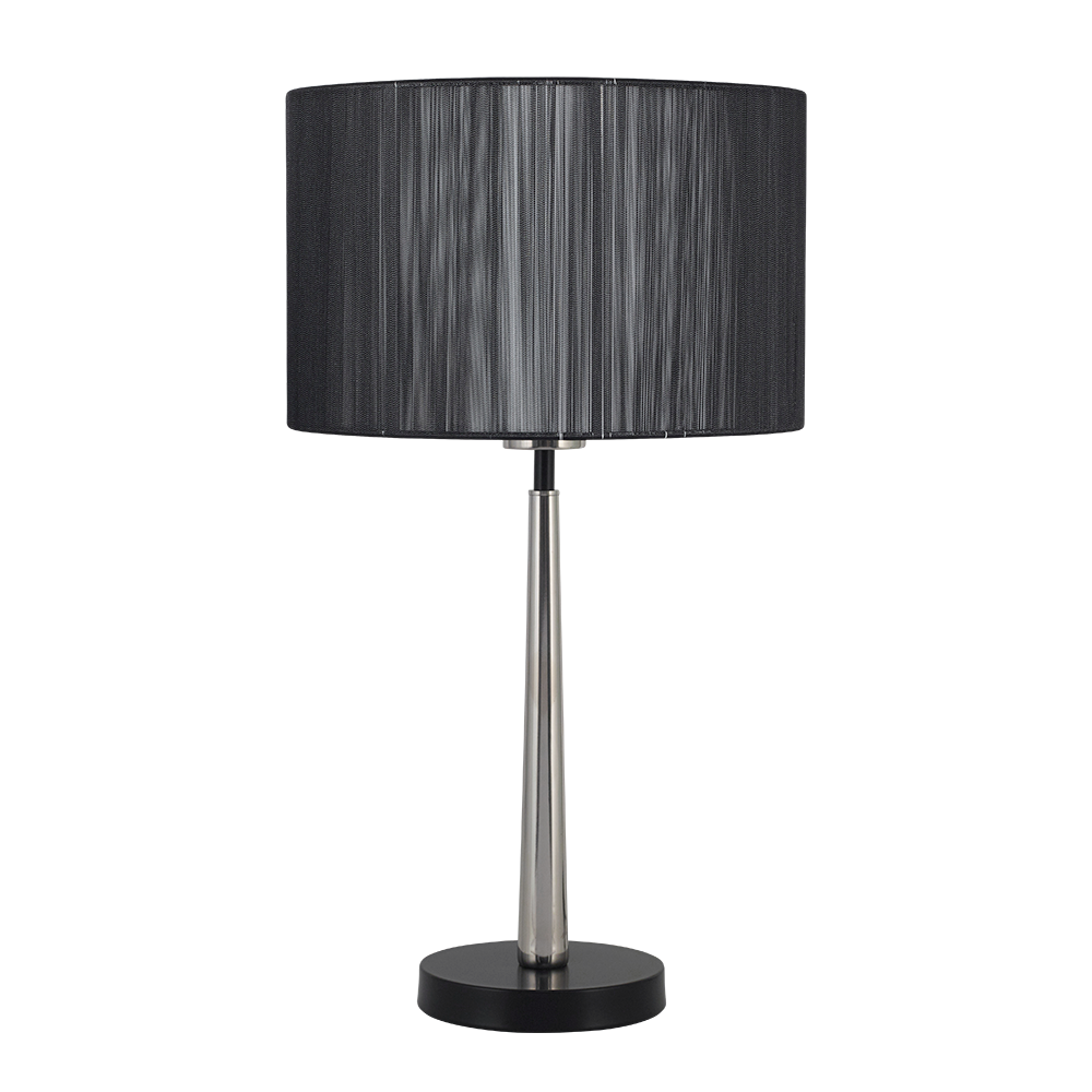LAMPARA DE MESA NEGRA C/PANT. DE HILO NEGRA